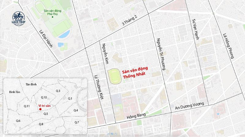 Vị trí sân vận động Thống Nhất
